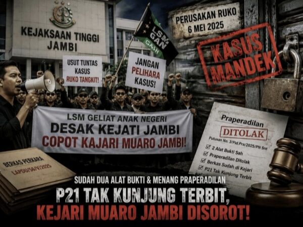 Janggal Kasus Ruko Tangkit Jalan di Tempat! LSM GAN Geruduk Kejati Jambi