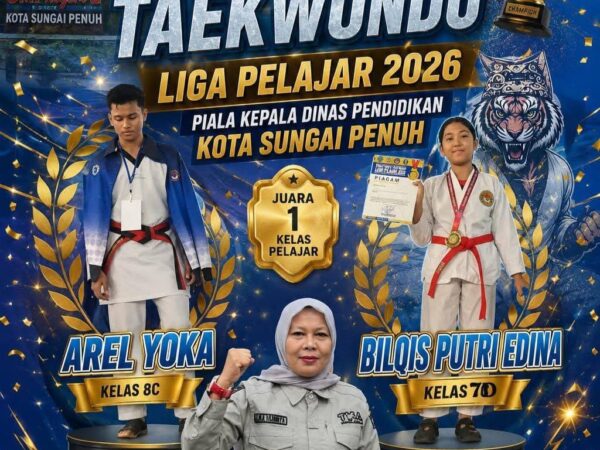 Keren! Dua Siswa SMPN 8 Sungai Penuh Juara 1 Taekwondo